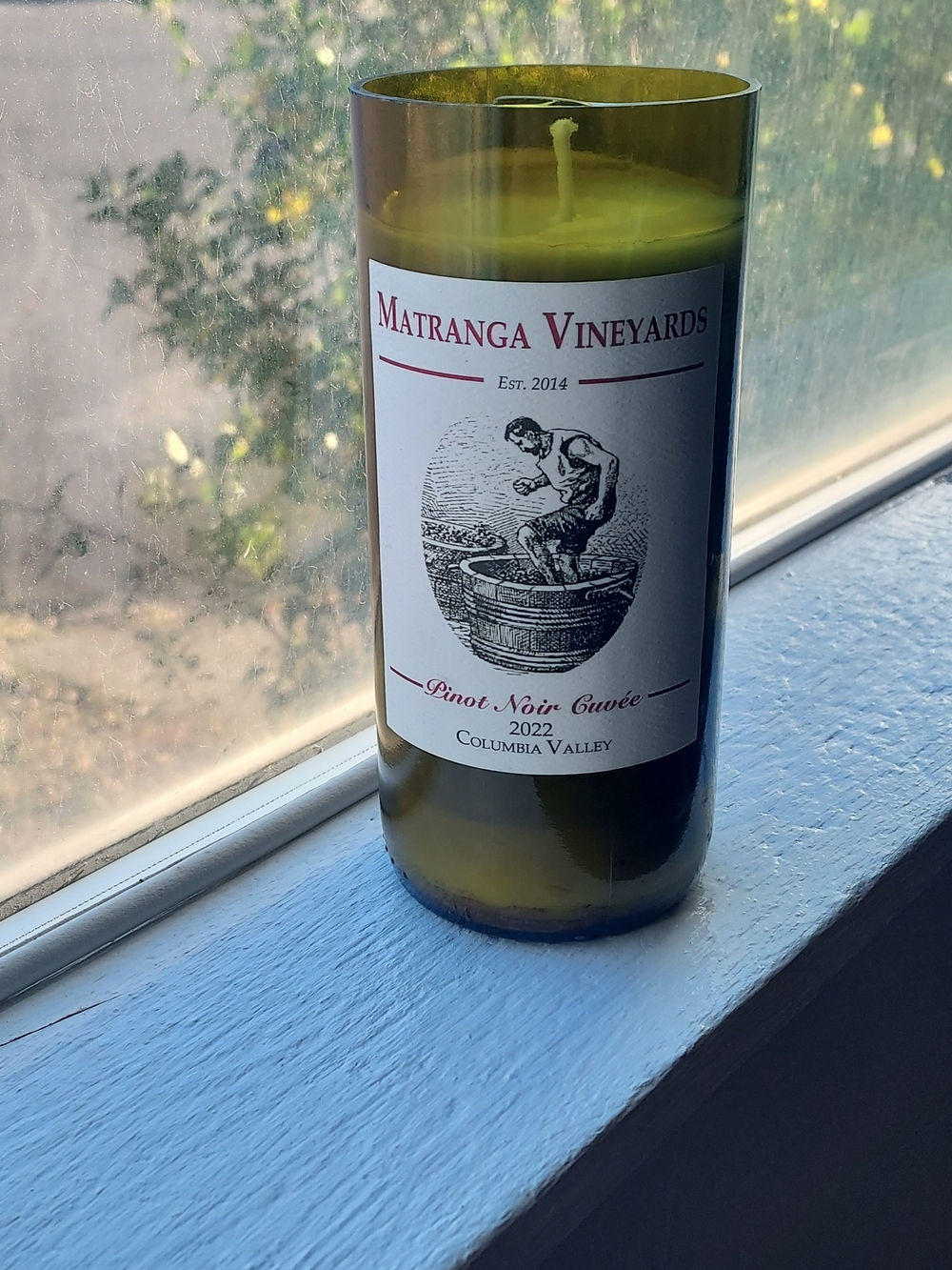Warm Cinder Glow Wine Bottle Candle
